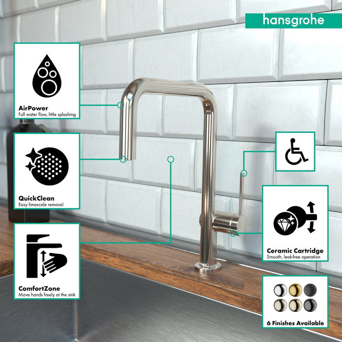 hansgrohe Talis N Kitchen Faucet, U-Style 1-Spray, 1.75 GPM, polished nickel - view 3