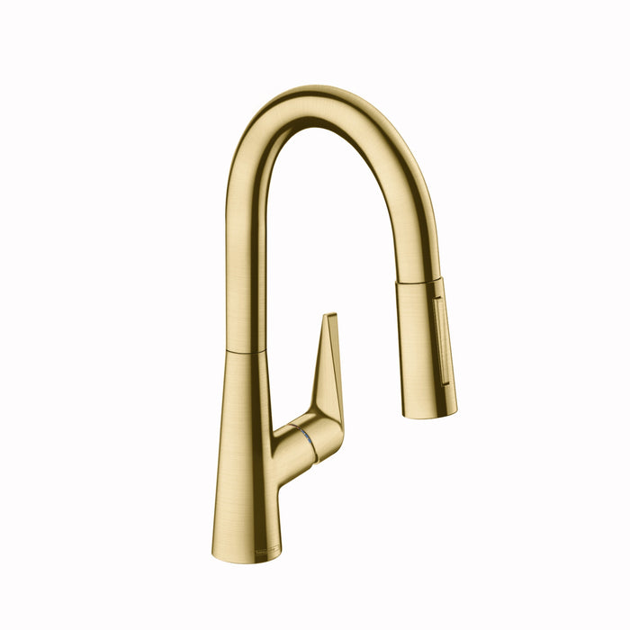 hansgrohe Talis S Prep Kitchen Faucet, 2-Spray Pull-Down, 1.75 GPM, brushed gold optic