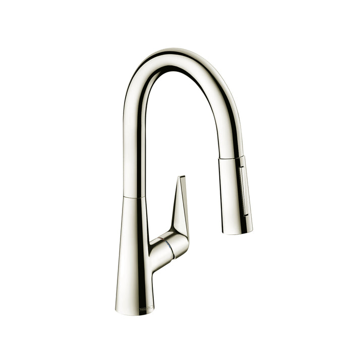 hansgrohe Talis S Prep Kitchen Faucet, 2-Spray Pull-Down, 1.75 GPM, polished nickel