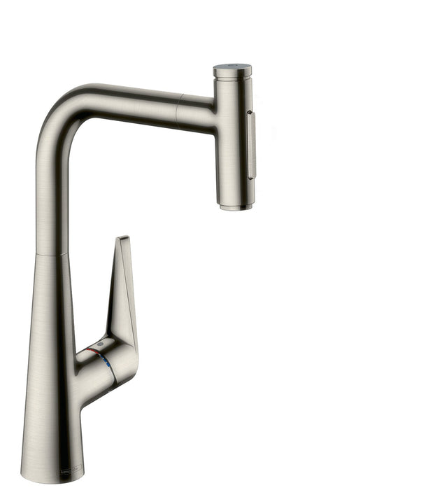 hansgrohe Talis Select S HighArc Kitchen Faucet, 2-Spray Pull-Out, 1.75 GPM, stainless steel optic