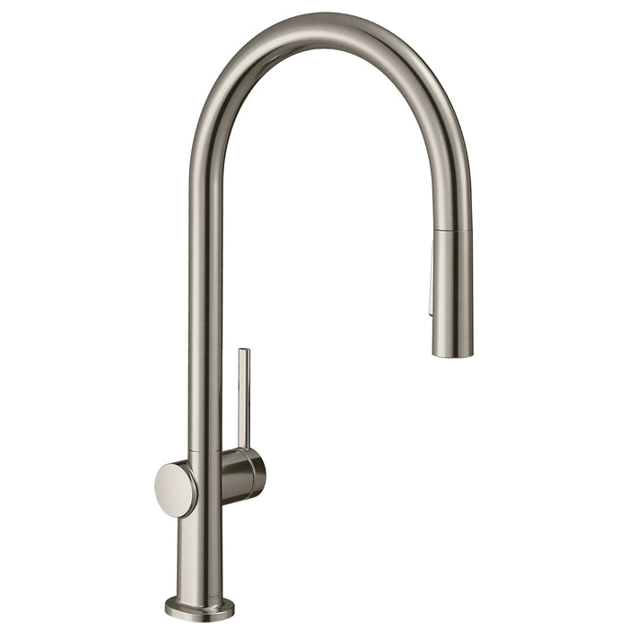 hansgrohe Talis N HighArc Kitchen Faucet, O-Style 2-Spray Pull-Down, 1.5 GPM, stainless steel optic