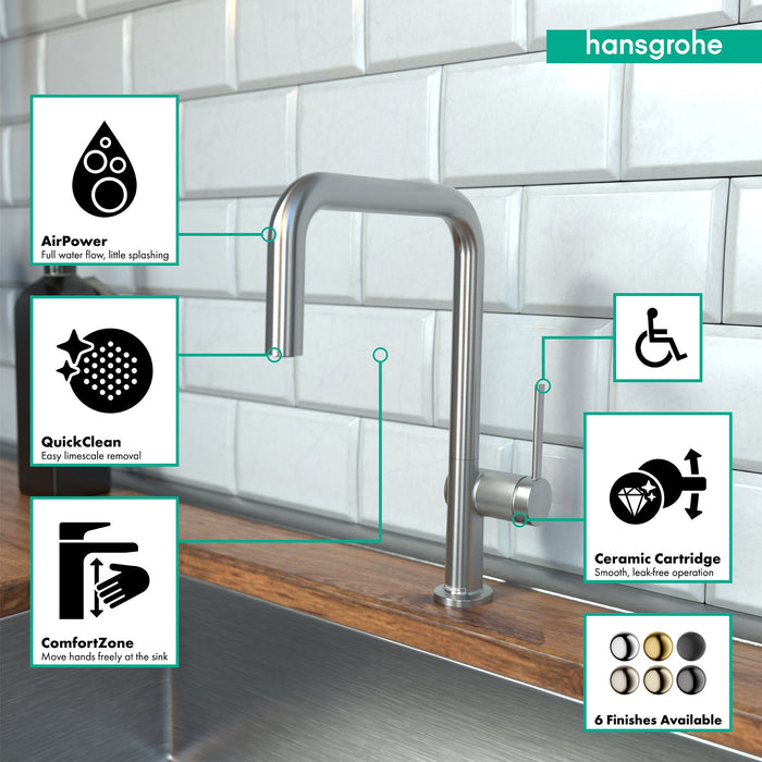 hansgrohe Talis N Kitchen Faucet, U-Style 1-Spray, 1.5 GPM