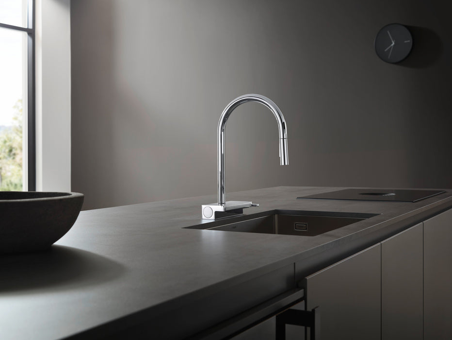 hansgrohe Aquno Select HighArc Kitchen Faucet, 3-Spray Pull-Down, 1.75 GPM, brushed black chrome - view 2