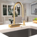 hansgrohe Aquno Select HighArc Kitchen Faucet, 3-Spray Pull-Down, 1.75 GPM, brushed gold optic - view 2