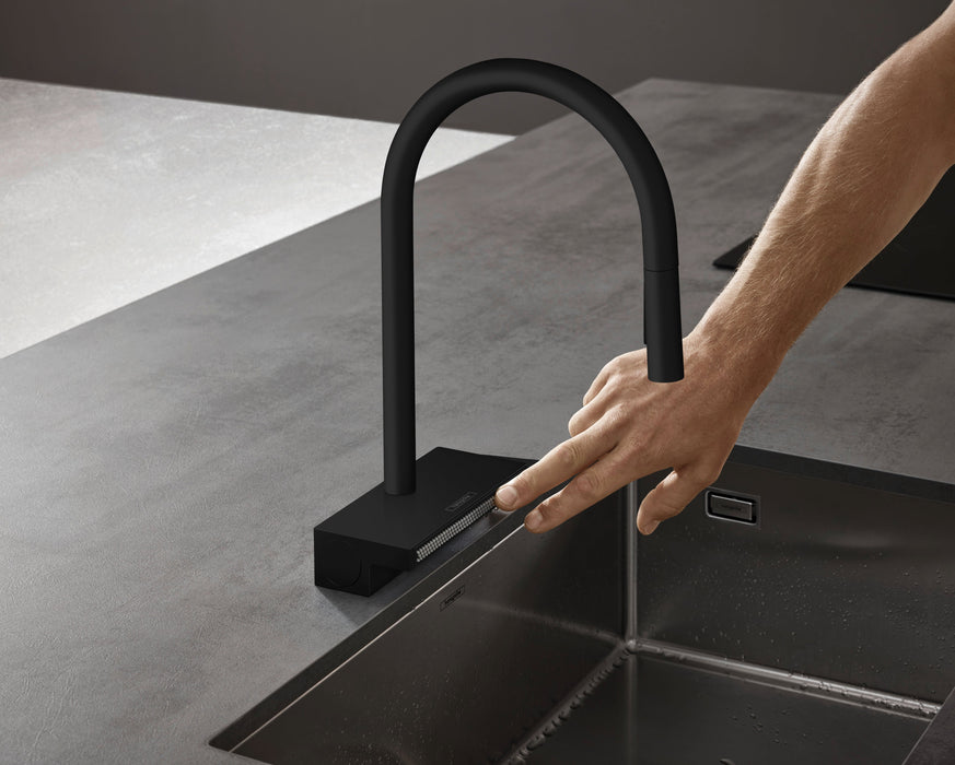 hansgrohe Aquno Select HighArc Kitchen Faucet, 3-Spray Pull-Down, 1.75 GPM, matte black - view 5