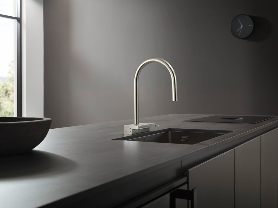 hansgrohe Aquno Select HighArc Kitchen Faucet, 3-Spray Pull-Down, 1.75 GPM, stainless steel optic - view 6