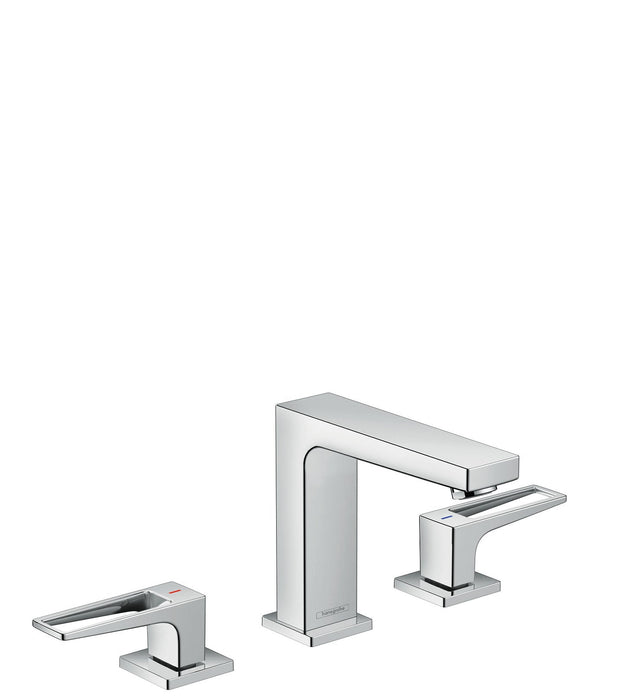 hansgrohe Metropol Widespread Faucet 110 with Loop Handles and Pop-Up Drain, 1.2 GPM, chrome