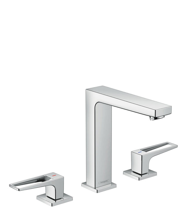 hansgrohe Metropol Widespread Faucet 160 with Loop Handles and Pop-Up Drain, 1.2 GPM, chrome