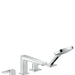 hansgrohe Metropol 4-Hole Roman Tub Set Trim with Loop Handles and 1.75 GPM Handshower, chrome