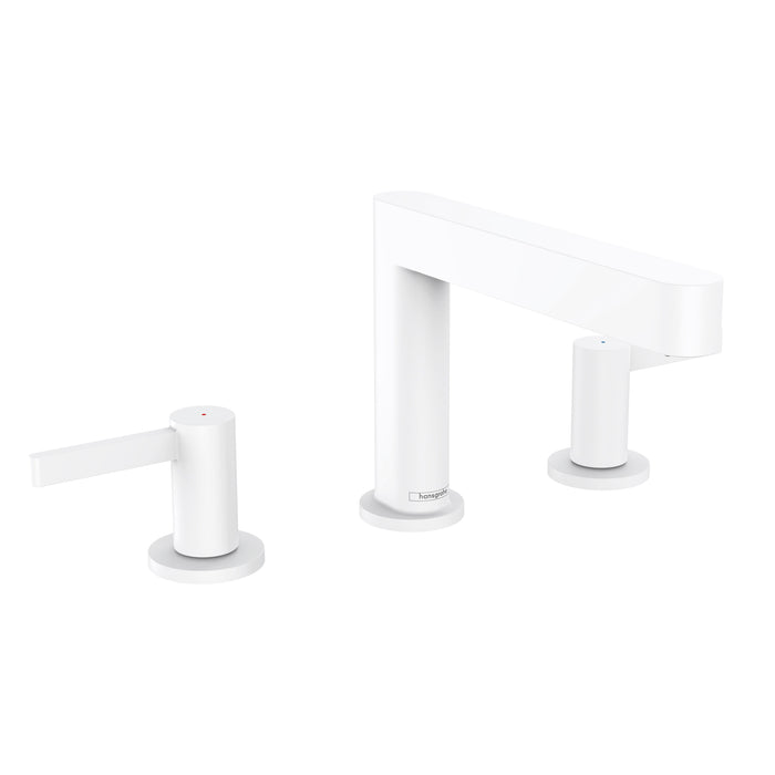 hansgrohe Finoris Wide-spread Faucet 110 with Pop-up Drain, 1.2 GPM, matte white