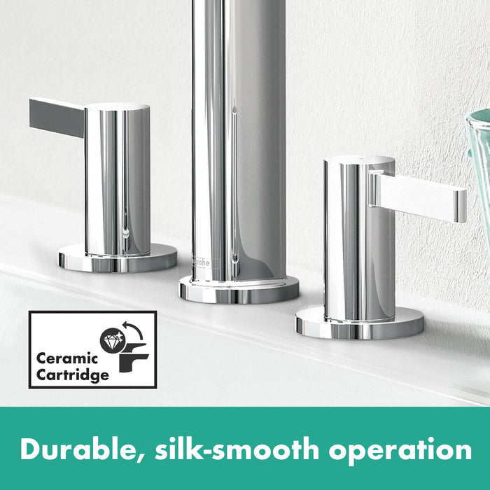hansgrohe Finoris Wide-spread Faucet 160 with Pop-up Drain, 1.2 GPM, brushed nickel - view 3