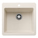 BLANCO Liven SILGRANIT 21" Single Bowl Dual Mount Kitchen Sink - Soft White