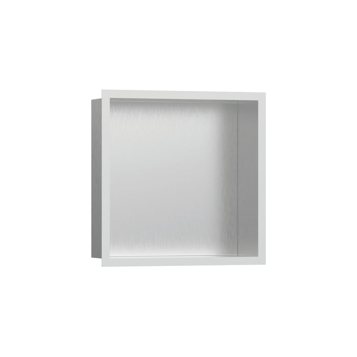 hansgrohe XtraStoris Individual Wall Niche Brushed Stainless Steel with Design Frame 12"x 12"x 4"