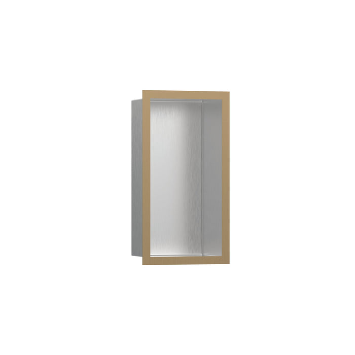 hansgrohe XtraStoris Individual Wall Niche Brushed Stainless Steel with Design Frame 12"x 6"x 4"