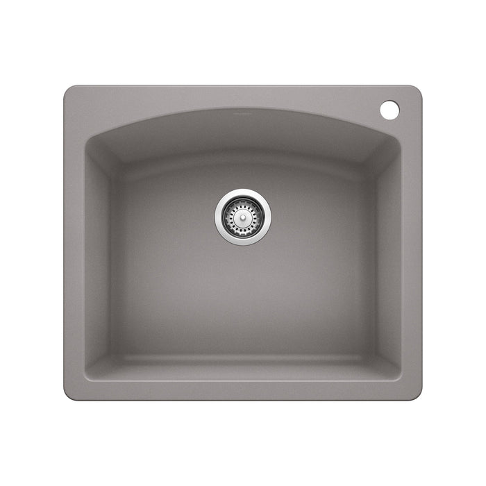 BLANCO 440209 Diamond Single Bowl Dual Mount Kitchen Sink - Metallic Gray