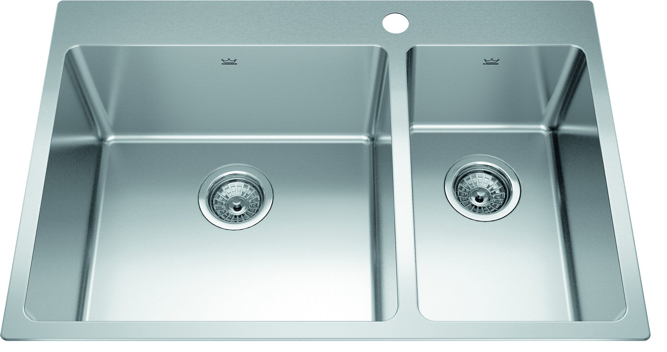 Kindred Brookmore BCL2131R-9 Drop-In Double Bowl 30.88 x 20.9 in Stainless Steel Kitchen Sink