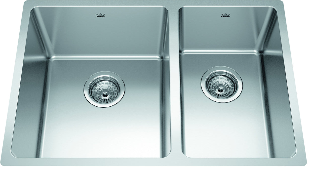 Kindred Brookmore BCU1827R-9N Undermount Double Bowl 26.56 x 18.13 in Stainless Steel Kitchen Sink