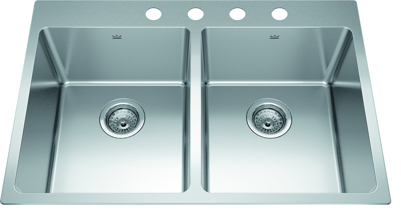 Kindred Brookmore BDL2131-9 Drop-In Double Bowl 30.88 x 20.9 in Stainless Steel Kitchen Sink