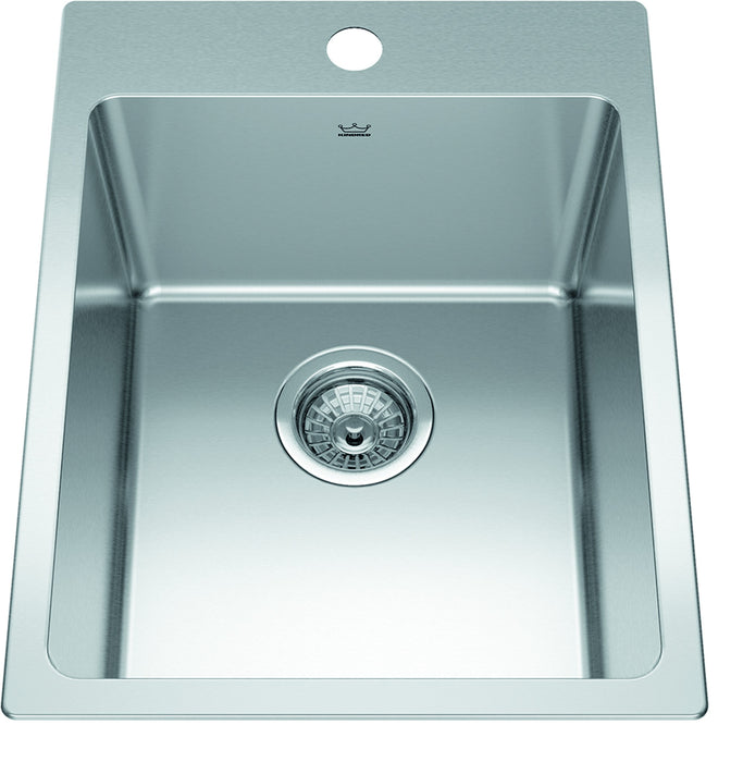 Kindred Brookmore Drop-In Single Bowl 15.9 x 20.9 in Stainless Steel Kitchen Sink