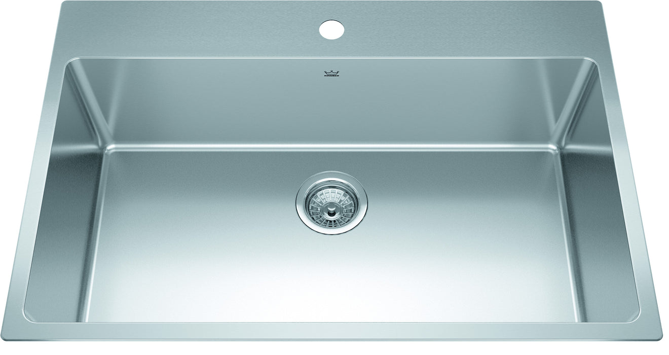 Kindred Brookmore Drop-In Single Bowl 32.88 x 22 in Stainless Steel Kitchen Sink