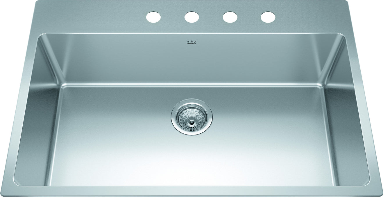 Kindred Brookmore Drop-In Single Bowl 32.88 x 22 in Stainless Steel Kitchen Sink