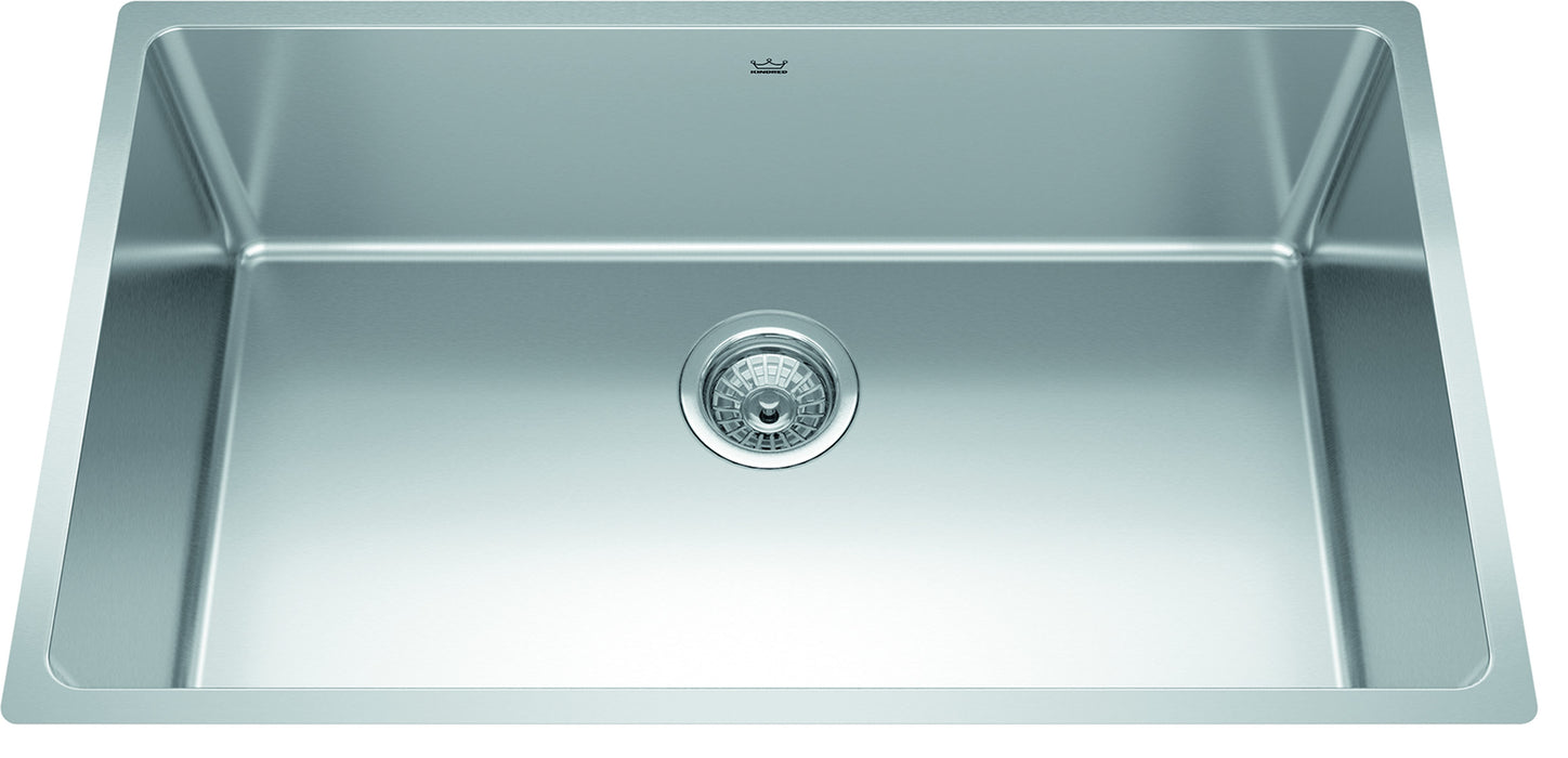 Kindred Brookmore BSU1831-9N Undermount Single Bowl 30.5 x 18.13 in Stainless Steel Kitchen Sink