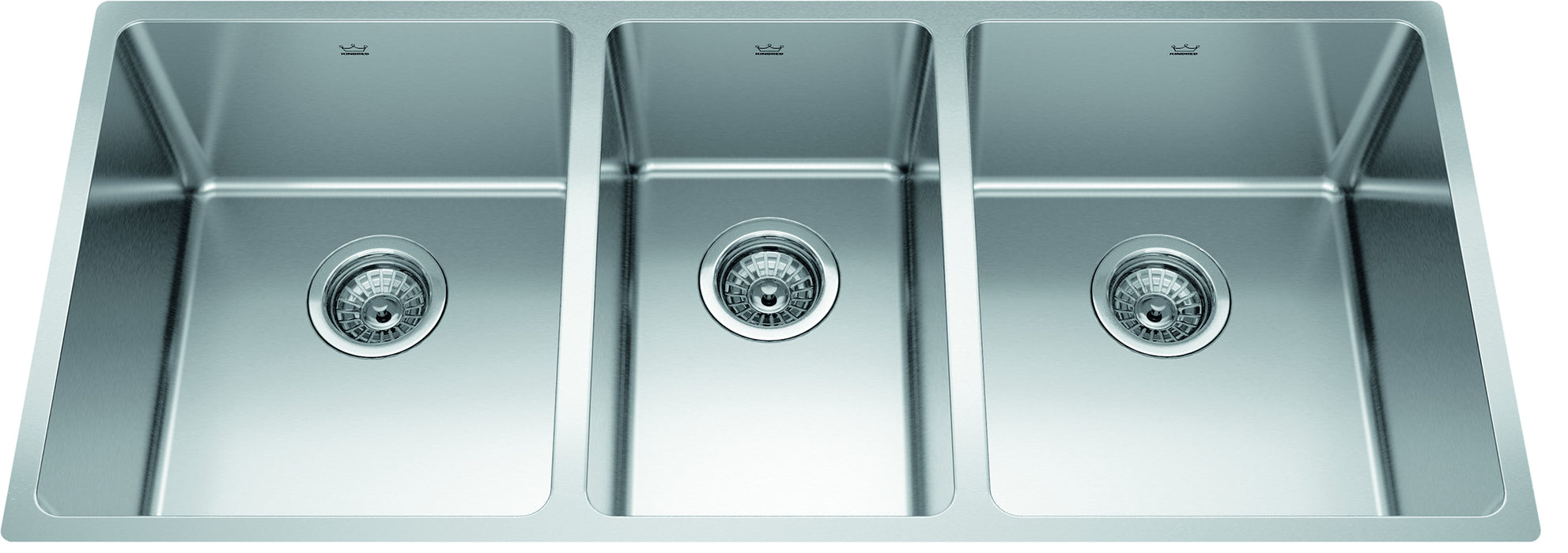 Kindred Brookmore BTU1841-9N Undermount Triple Bowl 41.5 x 18.13 in Stainless Steel Kitchen Sink