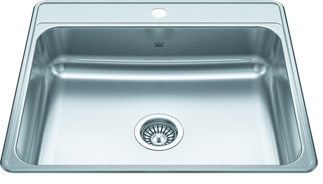 Kindred Creemore CSLA2522-6 Drop-In Single Bowl 25 x 22 in Stainless Steel Kitchen Sink