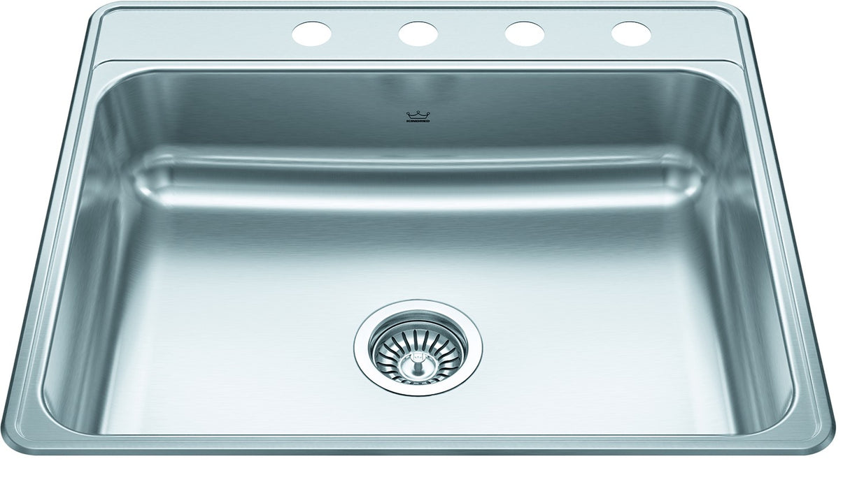 Kindred Creemore CSLA2522-6 Drop-In Single Bowl 25 x 22 in Stainless Steel Kitchen Sink