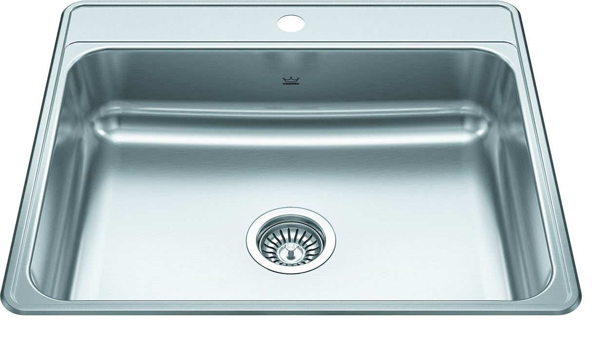 Kindred Creemore CSLA2522-7 Drop-In Single Bowl 25 x 22 in Stainless Steel Kitchen Sink