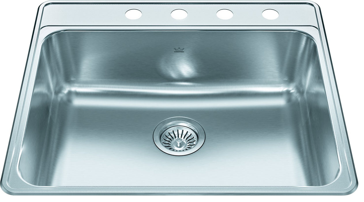 Kindred Creemore CSLA2522-8 Drop-In Single Bowl 25 x 22 in Stainless Steel Kitchen Sink