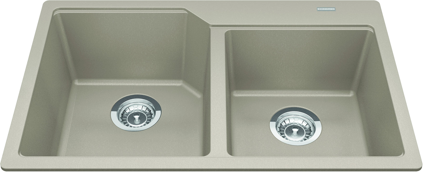 Kindred Granite Series Drop-In Double Bowl 30.69 x 19.69 in Granite Kitchen Sink