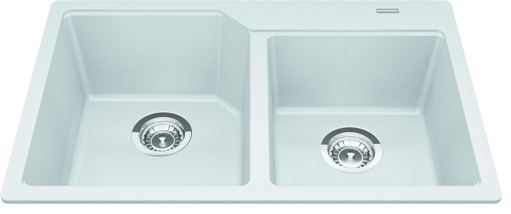 Kindred Granite Series Drop-In Double Bowl 30.69 x 19.69 in Granite Kitchen Sink