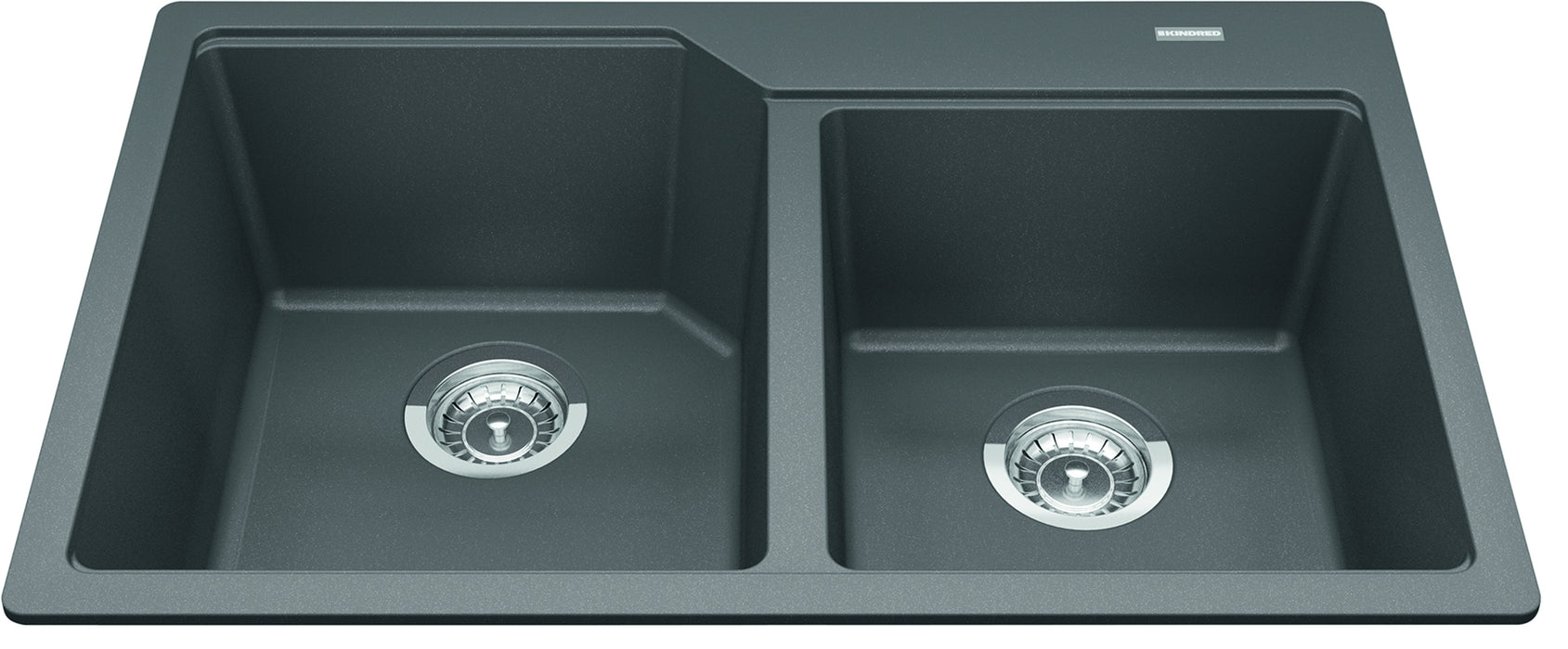 Kindred Granite Series Drop-In Double Bowl 30.69 x 19.69 in Granite Kitchen Sink