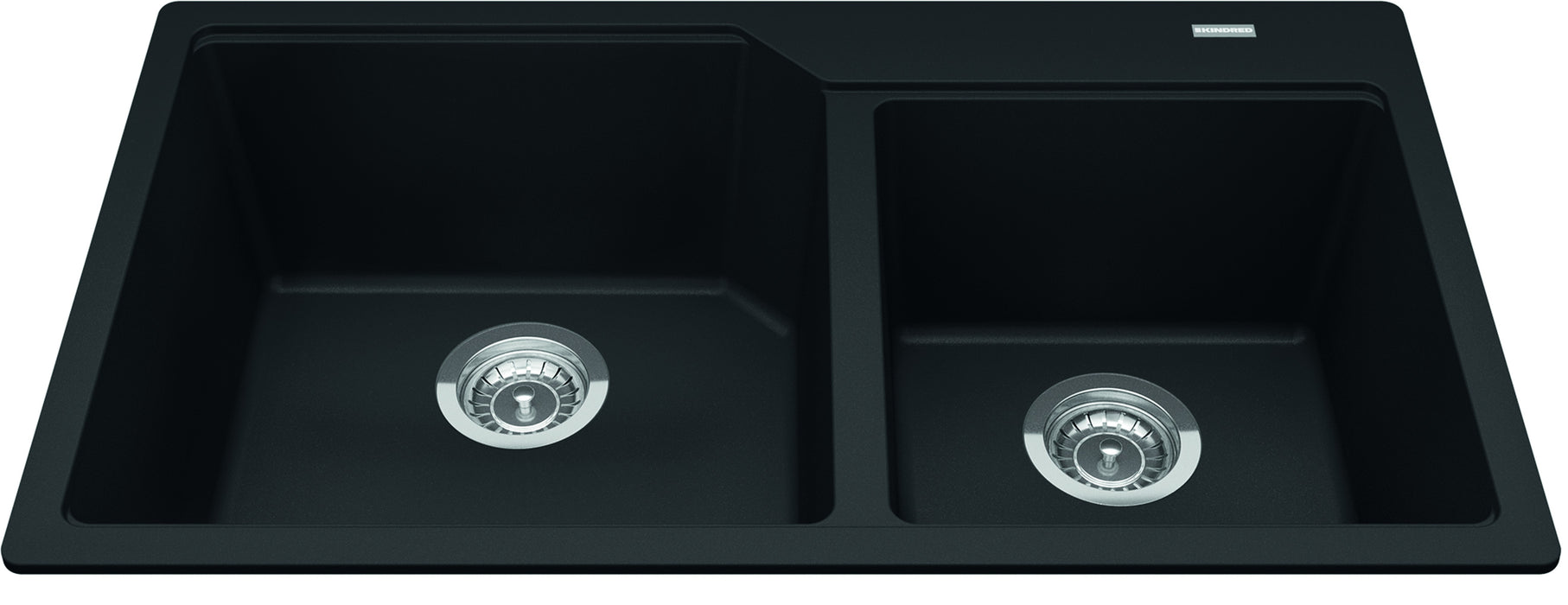 Kindred Granite Series Drop-In Double Bowl 33.88 x 19.69 in Granite Kitchen Sink