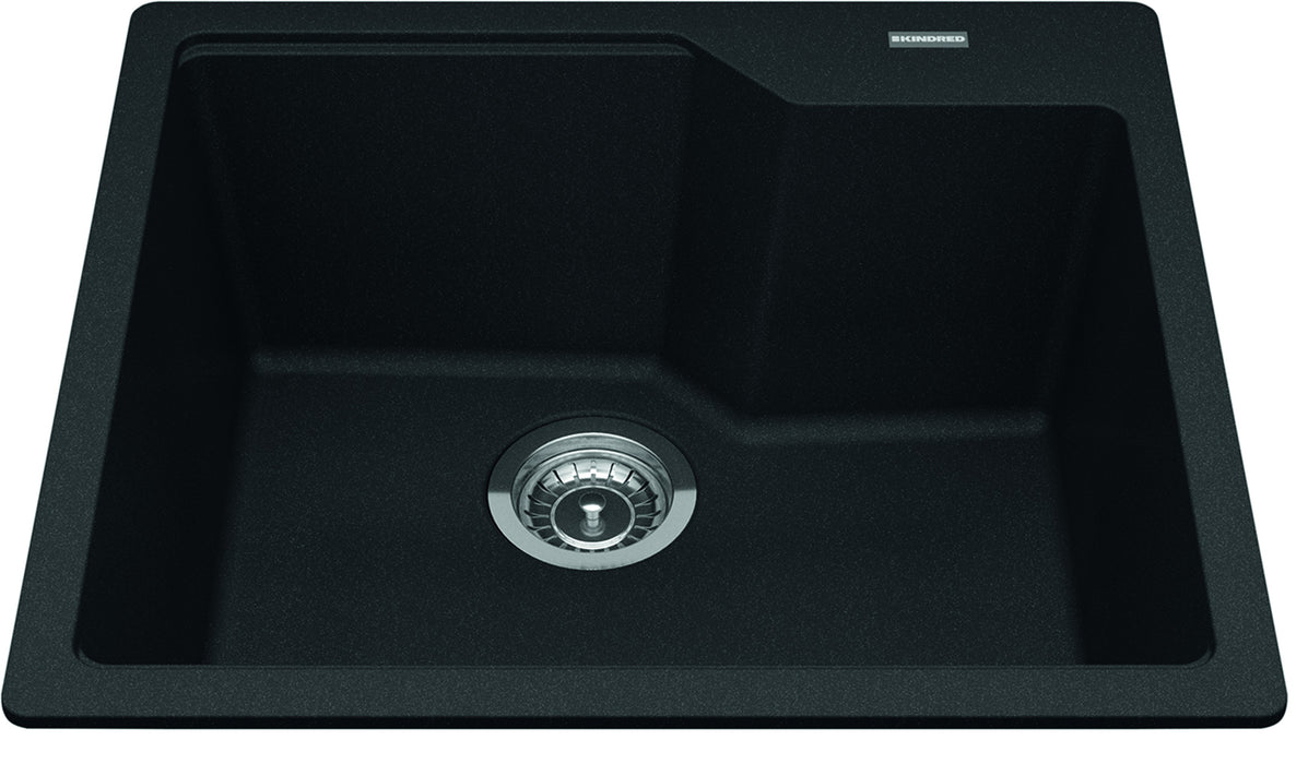Kindred Granite Series Drop-In Single Bowl 22.06 x 19.69 in Granite Kitchen Sink