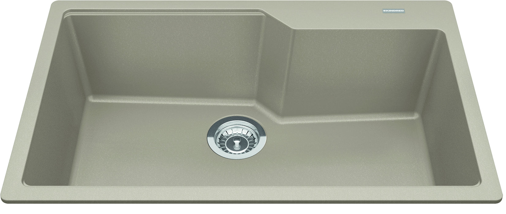 Kindred Granite Series Drop-In Single Bowl 30.7 x 19.69 in Granite Kitchen Sink