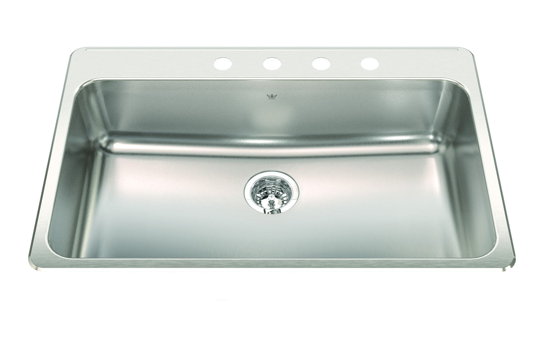 Kindred Steel Queen Drop-In Single Bowl 33.38 x 22 in Stainless Steel Kitchen Sink