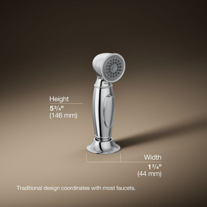 3/4 view of product with dimensions
