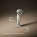 3/4 view of product with dimensions