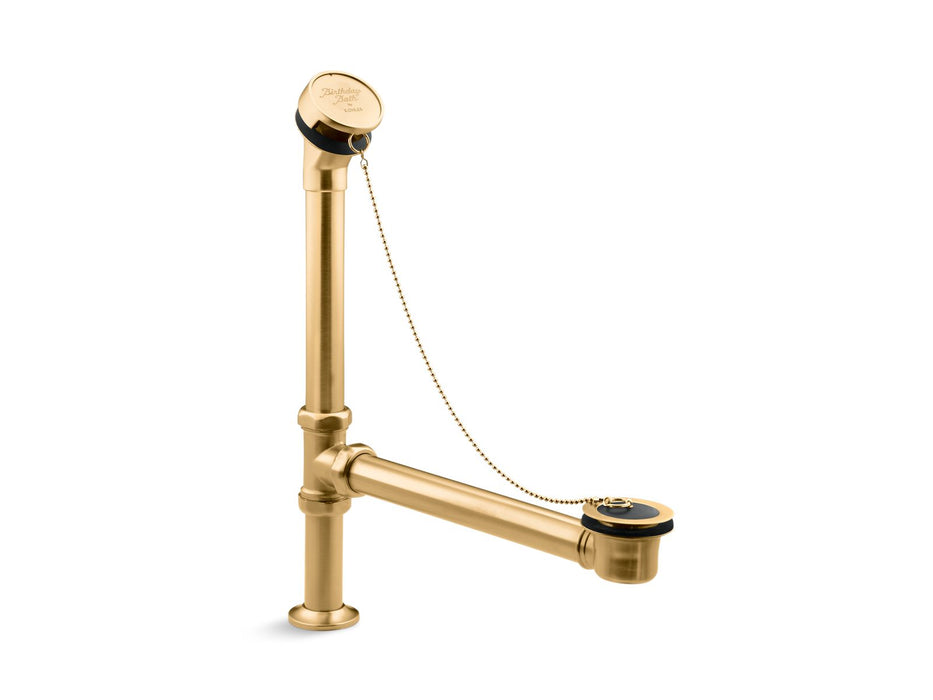 KOHLER K-106 Antique Bath drain, chain and rubber stopper, vibrant brushed moderne brass
