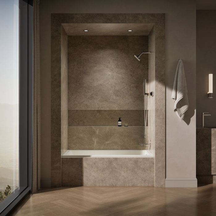KOHLER K-1121-RW Underscore 60" x 30" alcove bath with Bask heated surface, right drain, biscuit - view 4