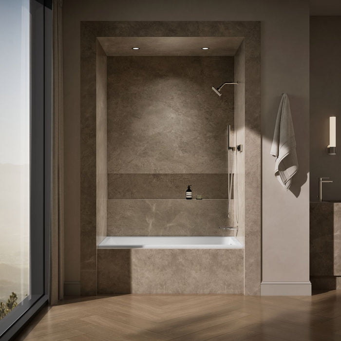 KOHLER K-1121-RW Underscore 60" x 30" alcove bath with Bask heated surface, right drain, white - view 5