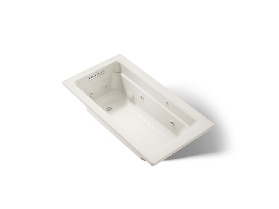 KOHLER K-1122 Archer 60" x 32" drop-in whirlpool bath, biscuit