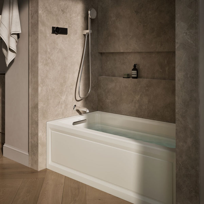 KOHLER K-1122-GHLA Archer 60" x 32" alcove Heated BubbleMassage air bath, left drain, biscuit - view 3