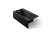 KOHLER K-1122-GHLA Archer 60" x 32" alcove Heated BubbleMassage air bath, left drain, black black