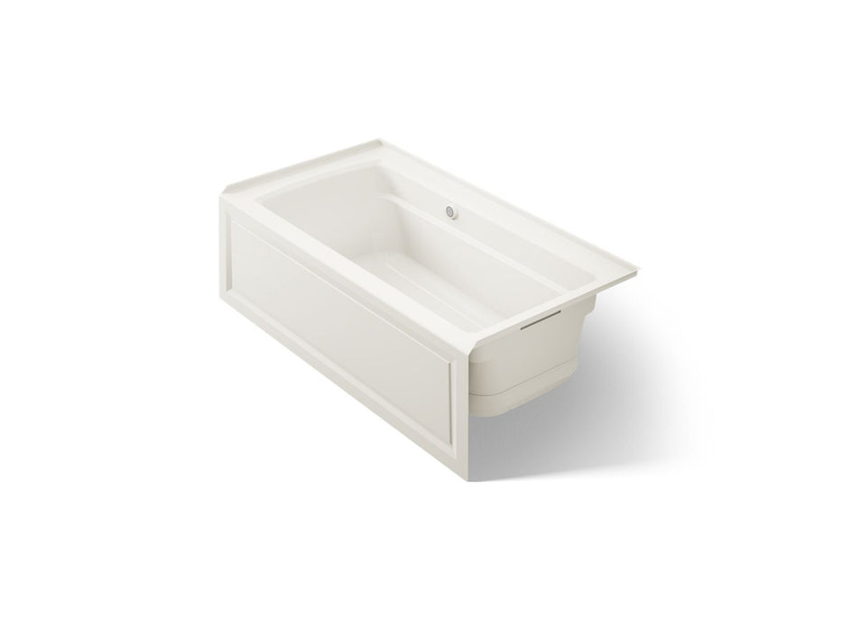 KOHLER K-1122-GHRAW Archer 60" x 32" alcove Heated BubbleMassage air bath with Bask heated surface, right drain, biscuit