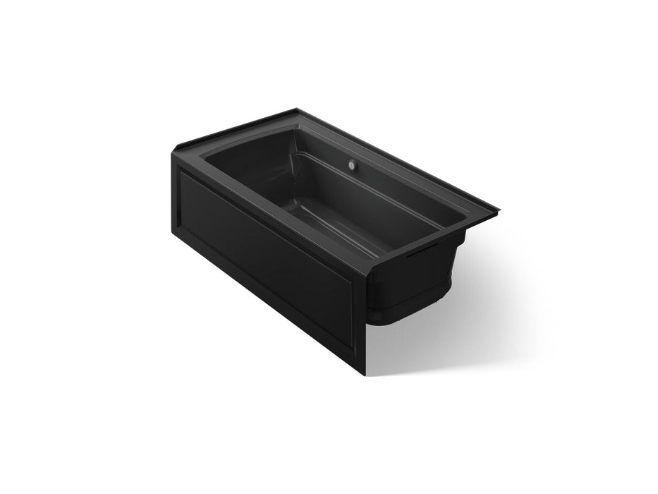 KOHLER K-1122-GHRAW Archer 60" x 32" alcove Heated BubbleMassage air bath with Bask heated surface, right drain, black black