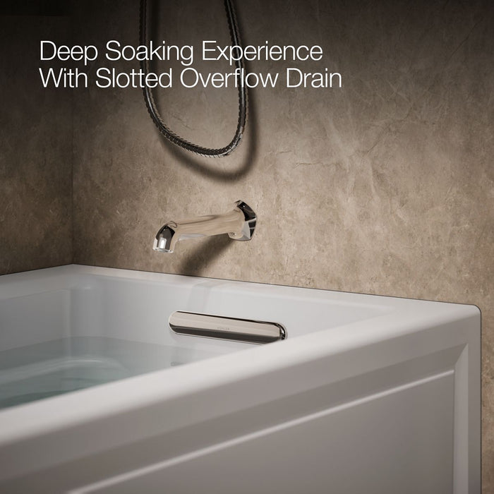 KOHLER K-1122-GHRAW Archer 60" x 32" alcove Heated BubbleMassage air bath with Bask heated surface, right drain, ice grey...