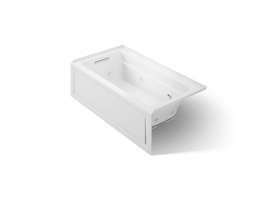 KOHLER K-1122-HL Archer 60" x 32" alcove heated whirlpool bath, left drain